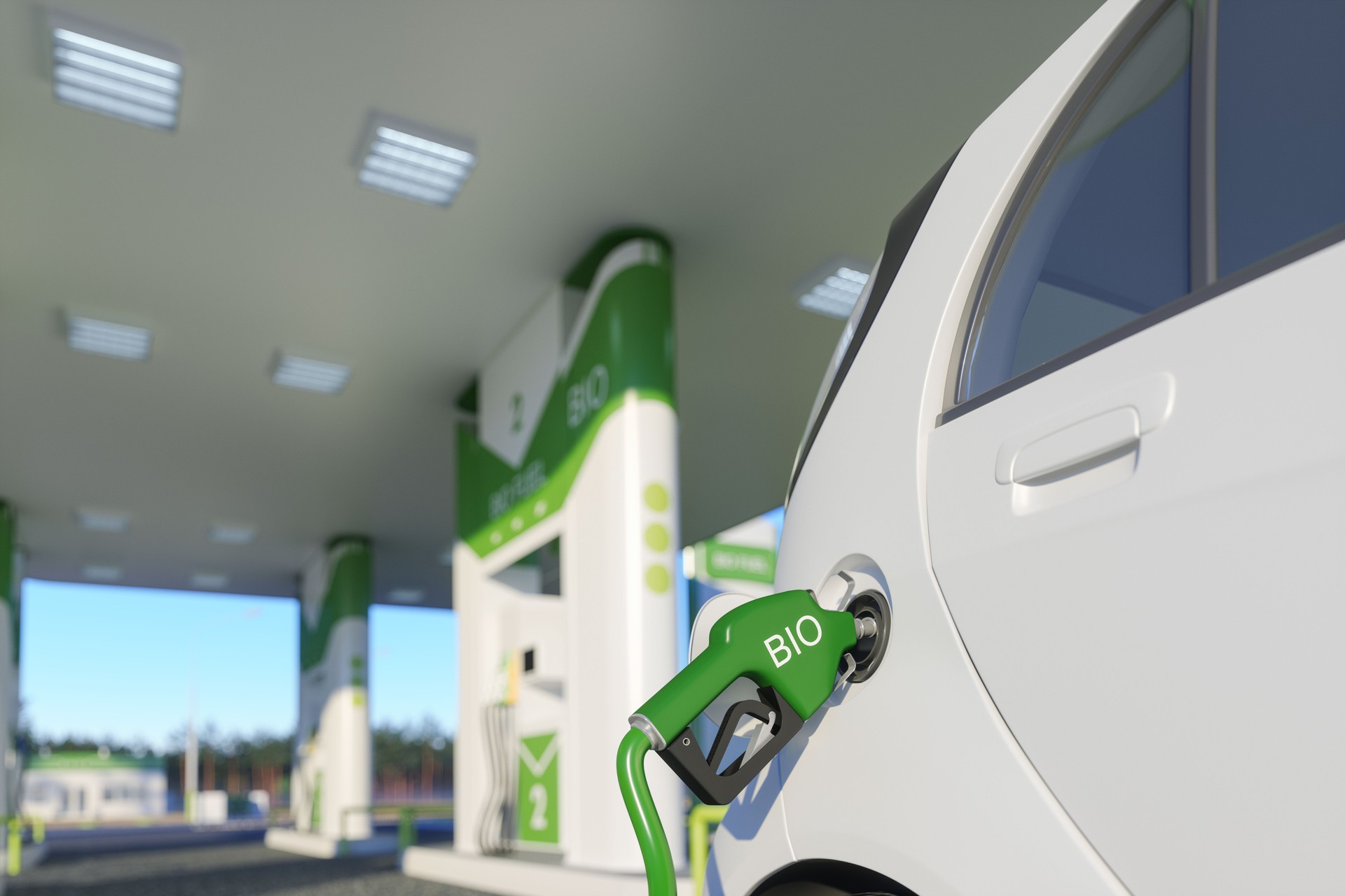 Biofuel Refueling The Car On The Filling Station For Eco Friendly Transport