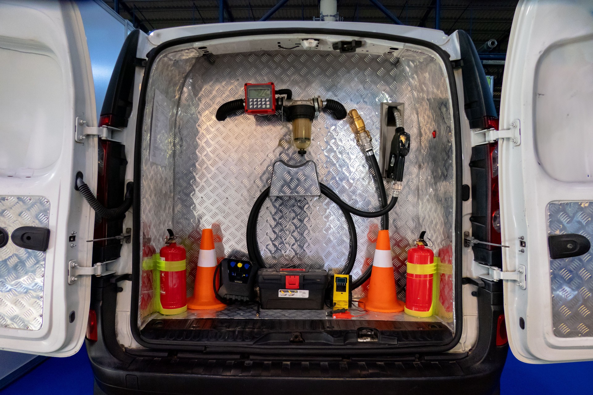 Mobile gas station based on a passenger car.